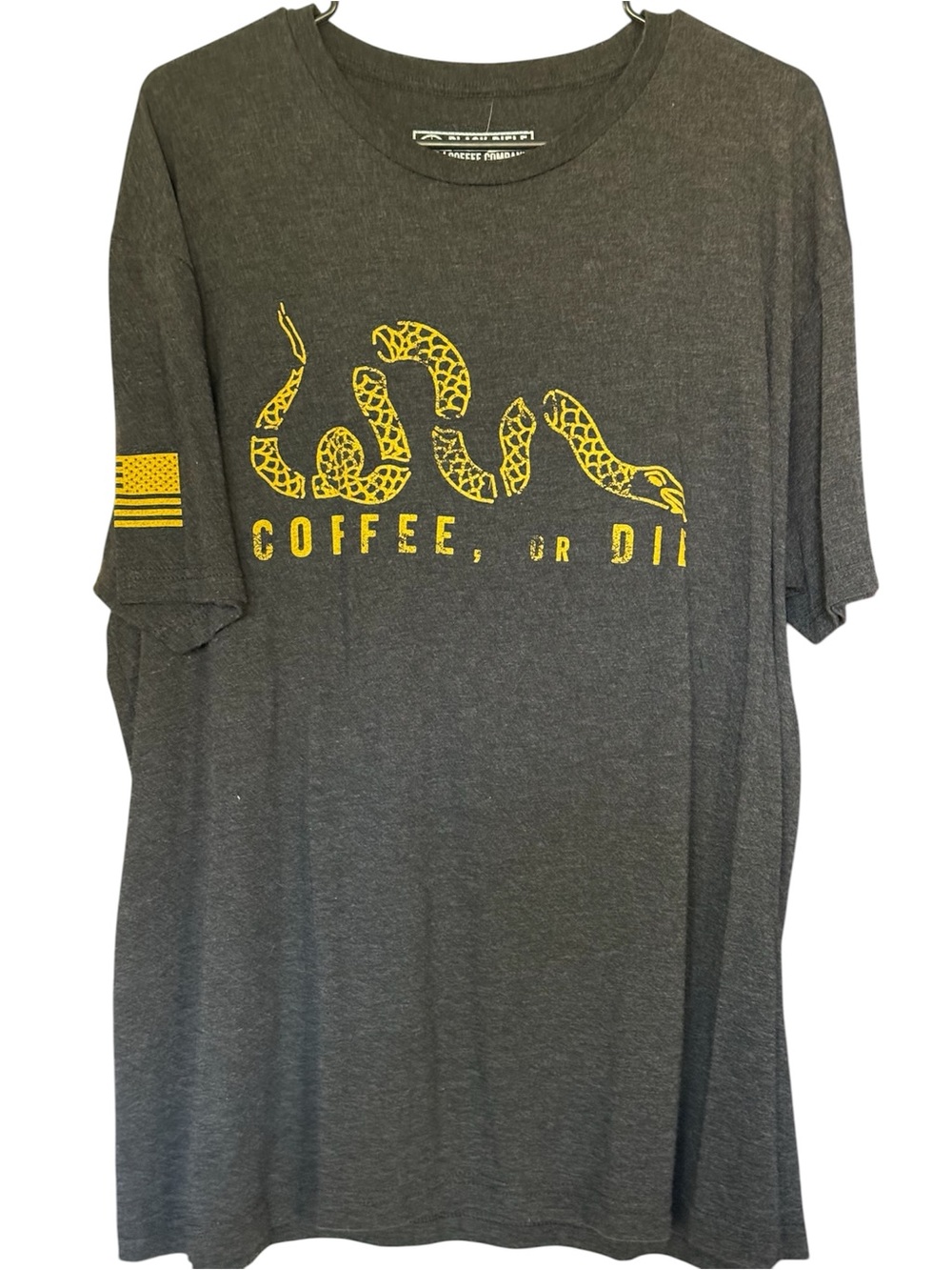 Black Rifle Coffee “Coffee or Die”Men's Charcoal Graphic Tee size XXL